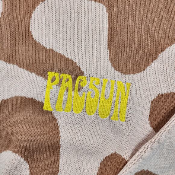 Pacsun Womens Sweater Small Pink Brown Camo Abstract Crewneck Stretch Preppy - Picture 8 of 15